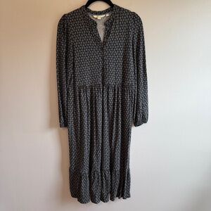 Boden Blue Button Jersey Midi Dress, size 6P